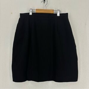 Vintage Lined Black Pencil Skirt Womens 8 Petite Black